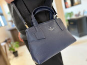 革職人が作った本革トートバッグXSシュリンク【ネイビー】