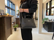 革職人が作った本革トートバッグXSシュリンク【ブラック】