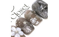 ネイルチップ　ショート【星霞】Mサイズ　Antellijan大宮ネイルサロンのハンドメイド　S4-M