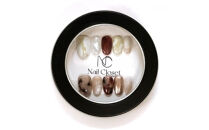 ネイルチップ　ミディアム【琥珀煙】Lサイズ　Antellijan大宮ネイルサロンのハンドメイド　M2-L