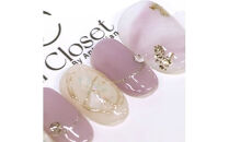 ネイルチップ　ミディアム【月紫】Sサイズ　Antellijan大宮ネイルサロンのハンドメイド　M3-S　