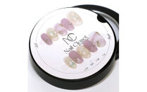 ネイルチップ　ミディアム【月紫】Lサイズ　Antellijan大宮ネイルサロンのハンドメイド　M3-L