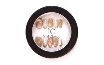 ネイルチップ　ミディアム【金花日和】XSサイズ　Antellijan大宮ネイルサロンのハンドメイド　M4-XS