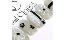 ネイルチップ　ミディアム【夜咲】Sサイズ　Antellijan大宮ネイルサロンのハンドメイド　M6-S