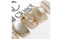 ネイルチップ　ミディアム【沙華】Sサイズ　Antellijan大宮ネイルサロンのハンドメイド　M8-S