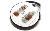 ネイルチップ　ミディアム【宵のあかね】XSサイズ　Antellijan大宮ネイルサロンのハンドメイド　M9-XS