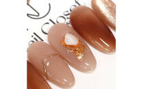 ネイルチップ　ロング【琥珀の雫】Sサイズ　Antellijan大宮ネイルサロンのハンドメイド　L1-S