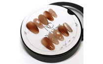 ネイルチップ　ロング【琥珀の雫】Mサイズ　Antellijan大宮ネイルサロンのハンドメイド　L1-M