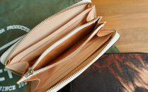 ラウンドファスナーウォレット（長財布）&nbsp;オフホワイト×シルバーファスナー　