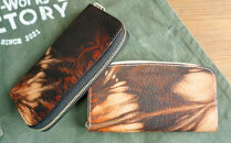 ラウンドファスナーウォレット（長財布）&nbsp;ブラック×シルバーファスナー　