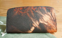 ラウンドファスナーウォレット（長財布）&nbsp;ブラック×シルバーファスナー　