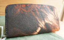 ラウンドファスナーウォレット（長財布）&nbsp;ブラック×シルバーファスナー　