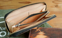 ラウンドファスナーウォレット（長財布）&nbsp;ブラック×シルバーファスナー　