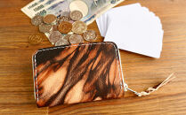 ラウンドファスナーコインケース（小銭入れ）&nbsp;ブラック×シルバーファスナー　