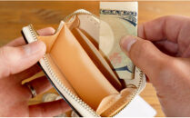 ラウンドファスナーコインケース（小銭入れ）&nbsp;ブラック×シルバーファスナー　