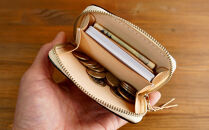 ラウンドファスナーコインケース（小銭入れ）&nbsp;ブラック×シルバーファスナー　