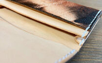 奄美大島の泥染めレザーを使用した名刺入れ（ブラックステッチ）　