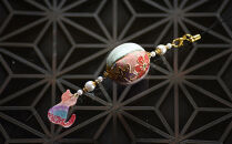 木目込みストラップ　猫　