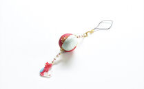 木目込みストラップ　猫と桜　