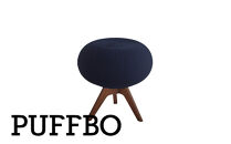 PUFFBO（パフボ）Sサイズ＜座面：ネイビー×脚：ダークブラウン＞　