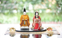 江戸木目込人形　雛人形【陽光雛】小判台飾り　