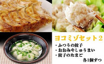ヨコミゾセット２（ふつうの餃子・おおみやしゅうまい・餃子のたまご　各1個ずつ）　