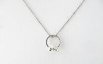 ジュエリームナカタ　【6月&nbsp;ムーンストーン】&nbsp;ベビーリング　～HARUHI～（ハート＆リボン）　シルバー製／チェーンなし