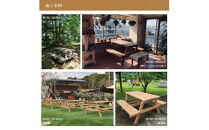 Picnic&nbsp;table&nbsp;W1800×D1500&nbsp;ミディアムブラウン塗装【11100-0334】