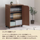 【完成品＋設置付き】キャスター付き収納ラック〔取手右タイプ〕（ホワイト）サイドワゴン&nbsp;キャスター付き&nbsp;ファイルワゴン&nbsp;3段&nbsp;ラック&nbsp;スリム&nbsp;オタ活&nbsp;推し活&nbsp;収納ラック&nbsp;収納ボックス&nbsp;本棚&nbsp;薄型&nbsp;扉付き&nbsp;AKONBR920125-R-WH