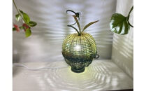 【ハンドメイド】籐の灯り　青りんごランプ　【11100-2098】