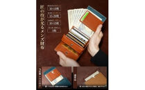 メンズ二つ折り財布&nbsp;緑青色　