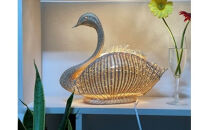 【ハンドメイド】Swan&nbsp;Light（スワンライト）＜大＞―籐編みの優雅な灯り―【11100-2101】