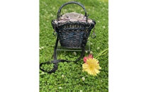 【ハンドメイド】君島アトリエ　紅籐かごバッグ（染紅籐コレクション&nbsp;彩のかご&nbsp;-&nbsp;藍かげ）