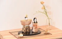 江戸木目込人形　雛人形【瑞雲雛】小判台飾り　