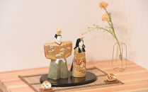 江戸木目込人形　雛人形【春光雛】小判台飾り　