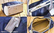ハンドメイド　ゴルフボストンバッグ　＜&nbsp;ネイビー×ホワイト&nbsp;＞　