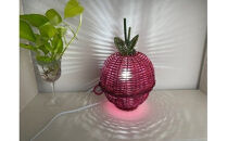 【ハンドメイド】籐の灯り　赤りんごランプ　【11100-2097】