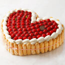 最高級洋菓子&nbsp;特注ハート型シュス木苺レアチーズケーキ14cm