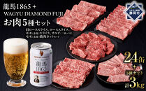 龍馬1865＋WAGYU&nbsp;DIAMOND&nbsp;FUJI（部位5種&nbsp;食べ比べセット）【配送不可：沖縄県・離島】|&nbsp;ビール&nbsp;ノンアルコール&nbsp;ノンアル&nbsp;和牛&nbsp;焼肉&nbsp;肩ロース&nbsp;ロース&nbsp;モモ&nbsp;カルビ&nbsp;三角バラ&nbsp;高級牛肉&nbsp;国産牛&nbsp;お取り寄せ&nbsp;グルメ&nbsp;贅沢&nbsp;霜降り&nbsp;バーベキュー&nbsp;BBQ&nbsp;家庭用&nbsp;ギフト&nbsp;贈答用&nbsp;冷凍&nbsp;ブランド牛&nbsp;お祝い&nbsp;記念日&nbsp;ご褒美&nbsp;人気&nbsp;おすすめ&nbsp;送料無料