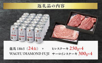 龍馬1865＋WAGYU&nbsp;DIAMOND&nbsp;FUJI&nbsp;ヒレステーキ250g×4・サーロイン300g×4【配送不可：沖縄県・離島】|&nbsp;ビール&nbsp;ノンアルコール&nbsp;ノンアル&nbsp;和牛&nbsp;ヒレ&nbsp;サーロイン&nbsp;ステーキ&nbsp;高級牛肉&nbsp;国産牛&nbsp;お取り寄せ&nbsp;グルメ&nbsp;贅沢&nbsp;霜降り&nbsp;バーベキュー&nbsp;BBQ&nbsp;家庭用&nbsp;ギフト&nbsp;贈答用&nbsp;冷凍&nbsp;ブランド牛&nbsp;お祝い&nbsp;記念日&nbsp;ご褒美&nbsp;人気&nbsp;おすすめ&nbsp;送料無料