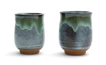 松代焼&nbsp;夫婦湯呑&nbsp;ブルー&nbsp;モダン和食器