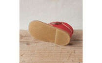 柔らかく履かせやすい本革製ベビーシューズ　赤