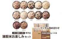 雑穀米お楽しみセット（人気の雑穀12種類ランダム詰め合わせ）(2合炊飯用30g×20袋)
