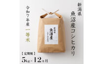《&nbsp;令和7年産&nbsp;&nbsp;》&nbsp;定期便&nbsp;5kg&nbsp;×&nbsp;12ヶ月&nbsp;魚沼産コシヒカリ&nbsp;一等米
