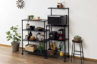 カラーメタルラック&nbsp;レンジ台&nbsp;CMR-55134&nbsp;ブラック