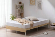 ウッドスチールベッド&nbsp;セミダブル&nbsp;SBW01ｰSD&nbsp;ホワイト/ナチュラル