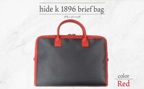 hide&nbsp;k&nbsp;1896&nbsp;&nbsp;ソフトカーボン&nbsp;ブリーフバッグ&nbsp;レッド&nbsp;brief&nbsp;bag&nbsp;red&nbsp;横37cm×縦26cm×マチ7cm&nbsp;メンズ&nbsp;ブリーフケース&nbsp;ビジネスバッグ&nbsp;A4サイズ&nbsp;ノートパソコン収容&nbsp;12インチPC対応&nbsp;春日秀之&nbsp;長野県長野市