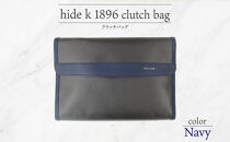 hide&nbsp;k&nbsp;1896&nbsp;ソフトカーボン&nbsp;クラッチバッグ【ネイビー】clutch&nbsp;bag&nbsp;35cm×25cm×3.5cm&nbsp;メンズ&nbsp;セカンドバッグ&nbsp;サブバッグ&nbsp;ゴートレザー&nbsp;本革&nbsp;長野県長野市&nbsp;A4サイズ&nbsp;12インチPC&nbsp;タブレット対応