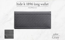 hide&nbsp;k&nbsp;1896&nbsp;ソフトカーボン&nbsp;ロングウォレット&nbsp;長財布【グレイ】long&nbsp;wallet&nbsp;black&nbsp;横19cm×縦9cm×マチ1.5cm&nbsp;メンズ財布&nbsp;サイフ&nbsp;札入れ&nbsp;カード&nbsp;コインケース&nbsp;本革&nbsp;カウレザー&nbsp;長野県長野市