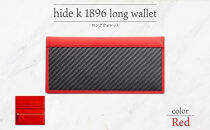 hide&nbsp;k&nbsp;1896&nbsp;ソフトカーボン&nbsp;ロングウォレット&nbsp;長財布【レッド】long&nbsp;wallet&nbsp;black&nbsp;横19cm×縦9cm×マチ1.5cm&nbsp;メンズ財布&nbsp;サイフ&nbsp;札入れ&nbsp;カード&nbsp;コインケース&nbsp;本革&nbsp;カウレザー&nbsp;長野県長野市